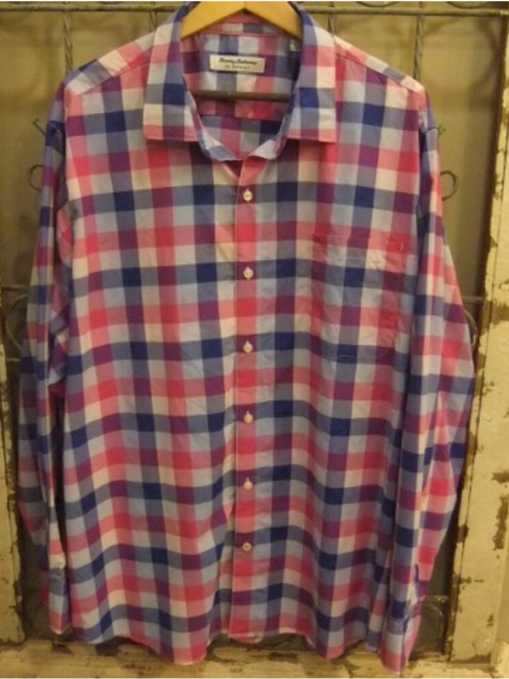TOMMY BAHAMA SIESTA KEY PLAID MENS L/S SHIRT-LARGE-XXL